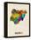 Nigeria Watercolor Map-Michael Tompsett-Framed Stretched Canvas