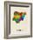 Nigeria Watercolor Map-Michael Tompsett-Framed Art Print