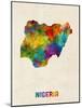 Nigeria Watercolor Map-Michael Tompsett-Mounted Art Print