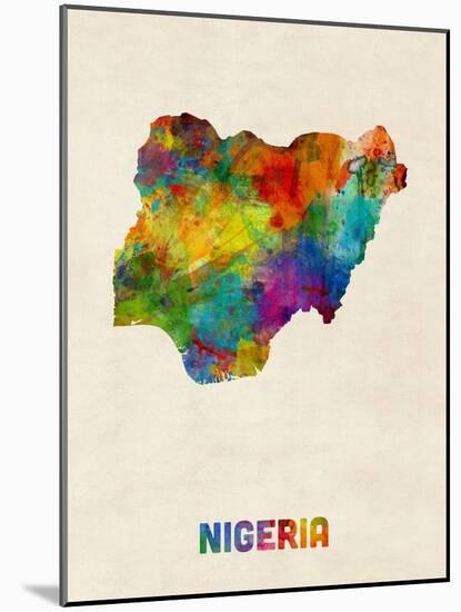 Nigeria Watercolor Map-Michael Tompsett-Mounted Art Print