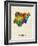 Nigeria Watercolor Map-Michael Tompsett-Framed Art Print