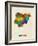 Nigeria Watercolor Map-Michael Tompsett-Framed Art Print