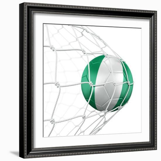 Nigerian Soccer Ball in a Net-zentilia-Framed Art Print