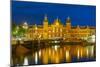 Night Amsterdam Canal and Centraal Station-kavalenkava volha-Mounted Photographic Print