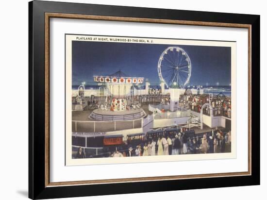 Night, Amusement Park, Wildwood-by-the-Sea, New Jersey-null-Framed Art Print