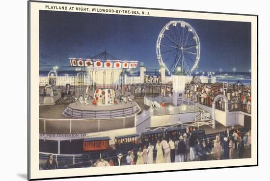 Night, Amusement Park, Wildwood-by-the-Sea, New Jersey-null-Mounted Art Print