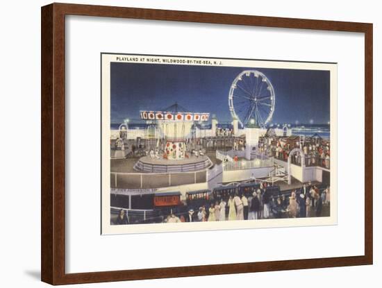 Night, Amusement Park, Wildwood-by-the-Sea, New Jersey-null-Framed Art Print