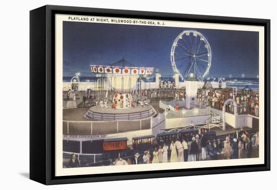 Night, Amusement Park, Wildwood-by-the-Sea, New Jersey-null-Framed Stretched Canvas