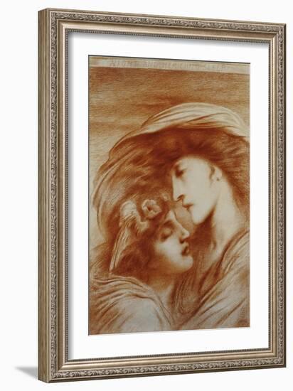 Night and Her Child Sleep, 1892 (Red Chalk on Paper)-Simeon Solomon-Framed Giclee Print