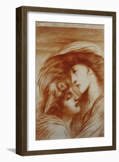 Night and Her Child Sleep, 1892 (Red Chalk on Paper)-Simeon Solomon-Framed Giclee Print