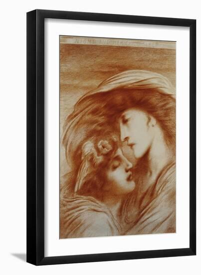 Night and Her Child Sleep, 1892 (Red Chalk on Paper)-Simeon Solomon-Framed Giclee Print