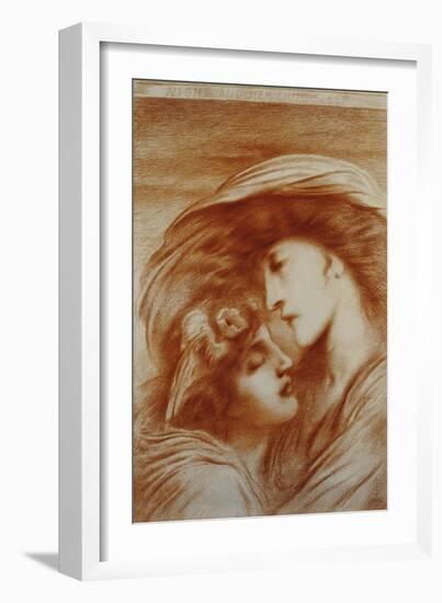 Night and Her Child Sleep, 1892 (Red Chalk on Paper)-Simeon Solomon-Framed Giclee Print
