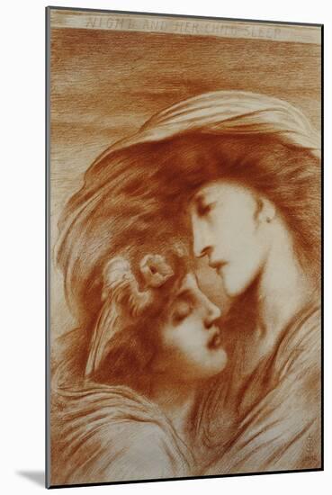 Night and Her Child Sleep, 1892 (Red Chalk on Paper)-Simeon Solomon-Mounted Giclee Print