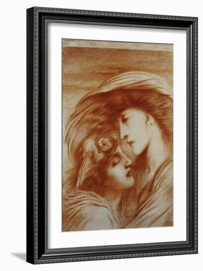 Night and Her Child Sleep, 1892 (Red Chalk on Paper)-Simeon Solomon-Framed Giclee Print