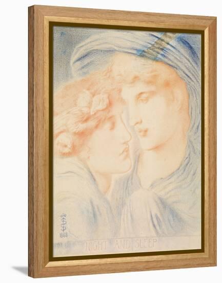 Night and Sleep, 1888 (Pastel on Paper)-Simeon Solomon-Framed Premier Image Canvas