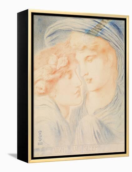 Night and Sleep, 1888 (Pastel on Paper)-Simeon Solomon-Framed Premier Image Canvas