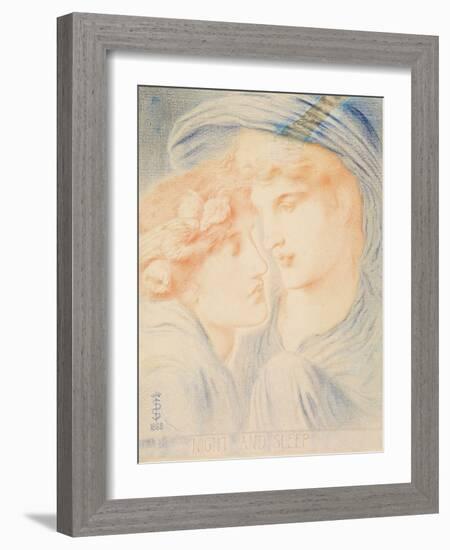 Night and Sleep, 1888 (Pastel on Paper)-Simeon Solomon-Framed Giclee Print