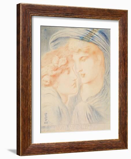 Night and Sleep, 1888 (Pastel on Paper)-Simeon Solomon-Framed Giclee Print