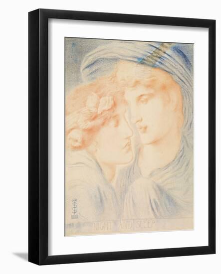 Night and Sleep, 1888 (Pastel on Paper)-Simeon Solomon-Framed Giclee Print