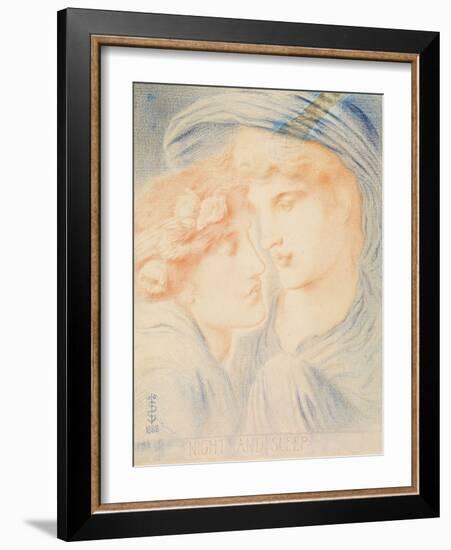 Night and Sleep, 1888 (Pastel on Paper)-Simeon Solomon-Framed Giclee Print