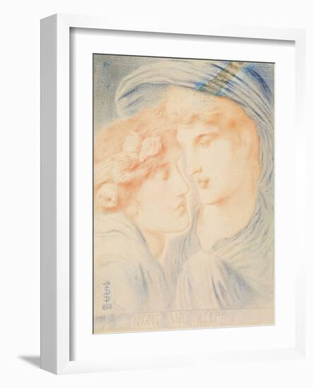 Night and Sleep, 1888 (Pastel on Paper)-Simeon Solomon-Framed Giclee Print