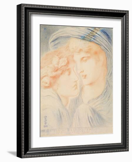 Night and Sleep, 1888 (Pastel on Paper)-Simeon Solomon-Framed Giclee Print