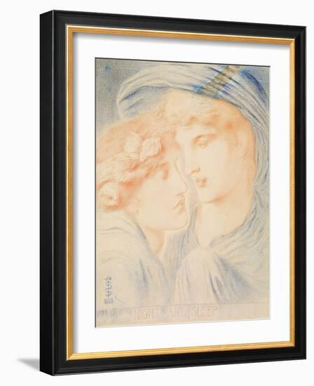 Night and Sleep, 1888 (Pastel on Paper)-Simeon Solomon-Framed Giclee Print