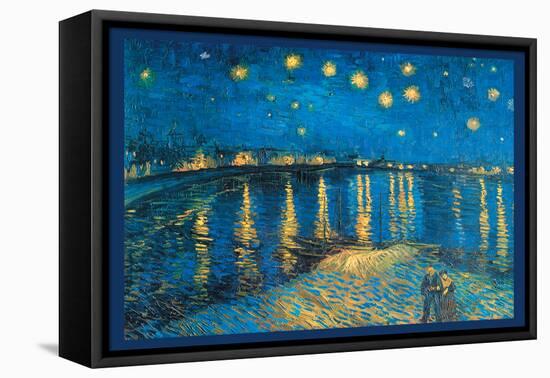 Night at the Rhone-Vincent van Gogh-Framed Stretched Canvas