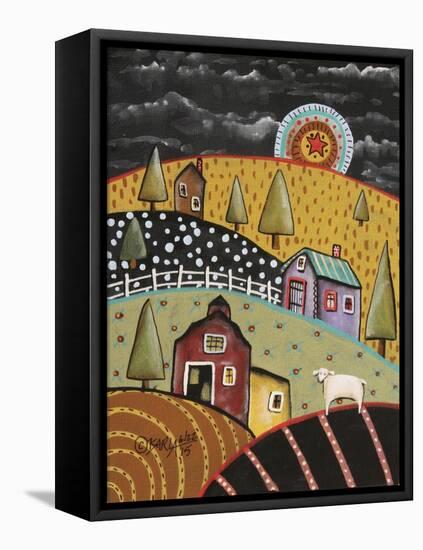 Night Barn 1-Karla Gerard-Framed Premier Image Canvas