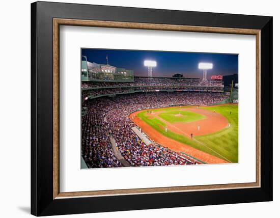 Night baseball game at historic Fenway Park, Boston Red Sox, Boston, Ma., USA, May 20, 2010, Red...-null-Framed Photographic Print