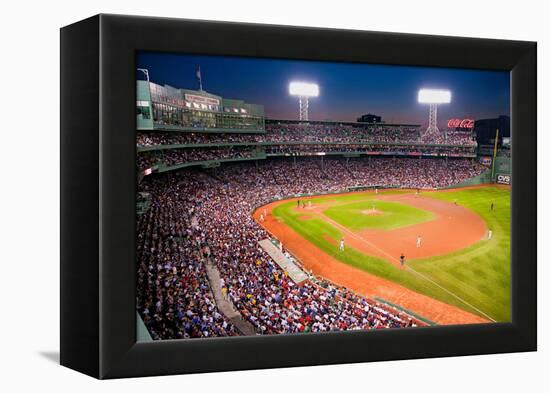 Night baseball game at historic Fenway Park, Boston Red Sox, Boston, Ma., USA, May 20, 2010, Red...-null-Framed Premier Image Canvas