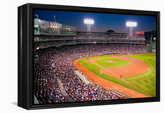 Night baseball game at historic Fenway Park, Boston Red Sox, Boston, Ma., USA, May 20, 2010, Red...-null-Framed Premier Image Canvas