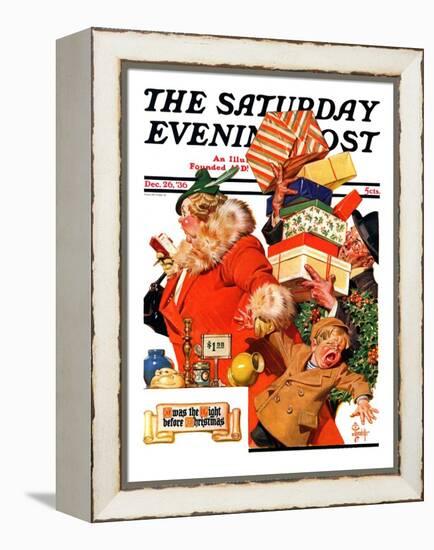 "'Night before Christmas'," Saturday Evening Post Cover, December 26, 1936-Joseph Christian Leyendecker-Framed Premier Image Canvas