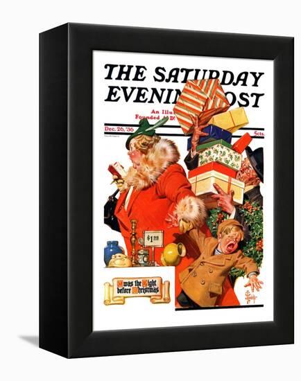 "'Night before Christmas'," Saturday Evening Post Cover, December 26, 1936-Joseph Christian Leyendecker-Framed Premier Image Canvas