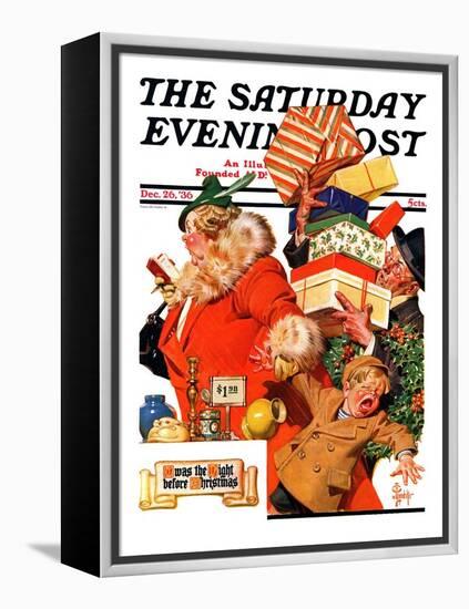 "'Night before Christmas'," Saturday Evening Post Cover, December 26, 1936-Joseph Christian Leyendecker-Framed Premier Image Canvas