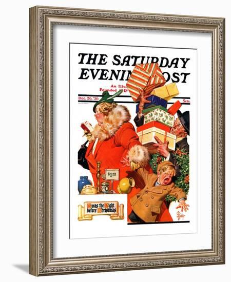 "'Night before Christmas'," Saturday Evening Post Cover, December 26, 1936-Joseph Christian Leyendecker-Framed Giclee Print