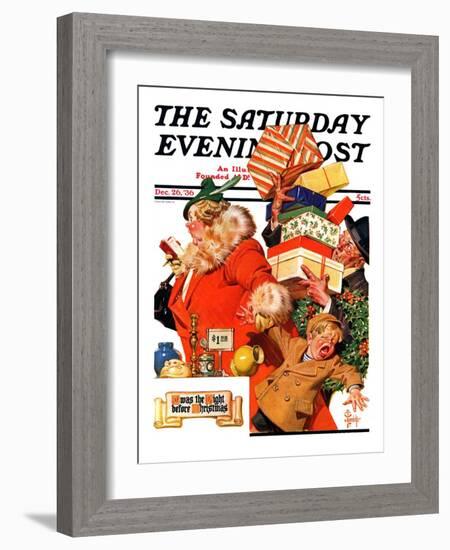 "'Night before Christmas'," Saturday Evening Post Cover, December 26, 1936-Joseph Christian Leyendecker-Framed Giclee Print