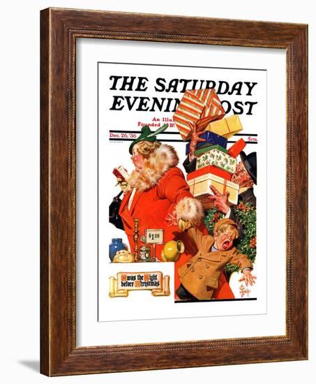 "'Night before Christmas'," Saturday Evening Post Cover, December 26, 1936-Joseph Christian Leyendecker-Framed Giclee Print