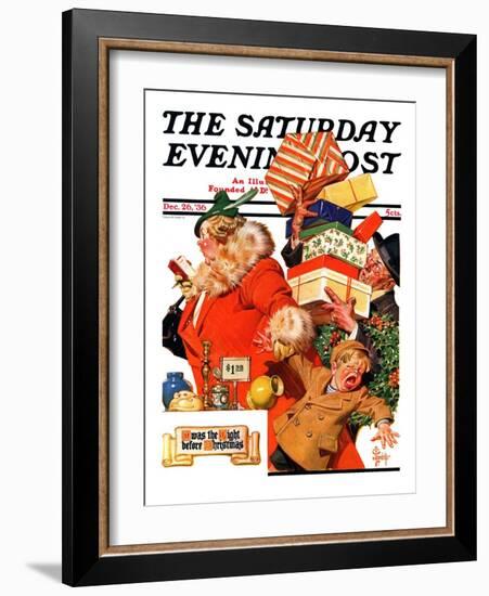 "'Night before Christmas'," Saturday Evening Post Cover, December 26, 1936-Joseph Christian Leyendecker-Framed Giclee Print