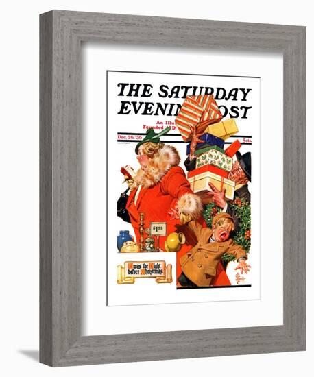 "'Night before Christmas'," Saturday Evening Post Cover, December 26, 1936-Joseph Christian Leyendecker-Framed Giclee Print