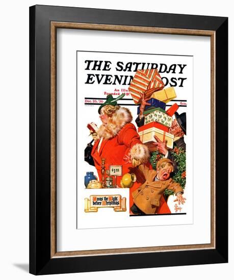 "'Night before Christmas'," Saturday Evening Post Cover, December 26, 1936-Joseph Christian Leyendecker-Framed Giclee Print