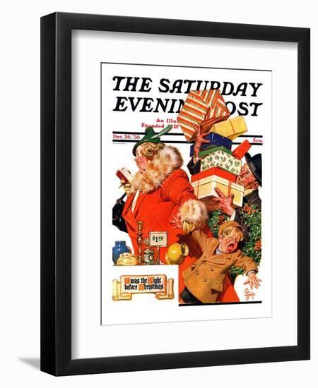 "'Night before Christmas'," Saturday Evening Post Cover, December 26, 1936-Joseph Christian Leyendecker-Framed Giclee Print