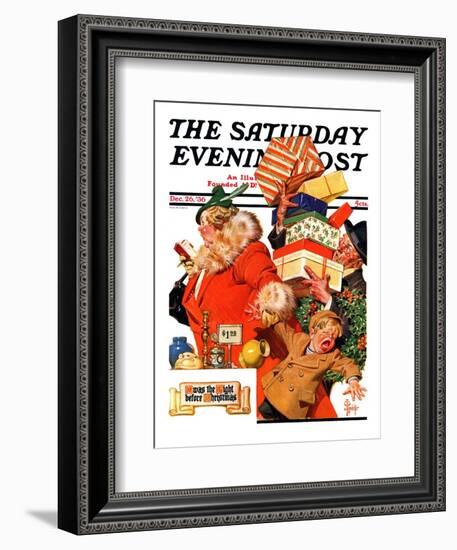 "'Night before Christmas'," Saturday Evening Post Cover, December 26, 1936-Joseph Christian Leyendecker-Framed Giclee Print