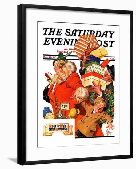 "'Night before Christmas'," Saturday Evening Post Cover, December 26, 1936-Joseph Christian Leyendecker-Framed Giclee Print