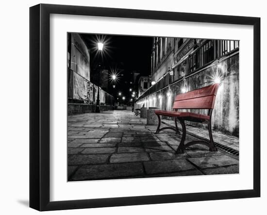 Night Bench-L^ Outchill-Framed Art Print