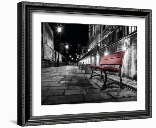 Night Bench-L^ Outchill-Framed Art Print