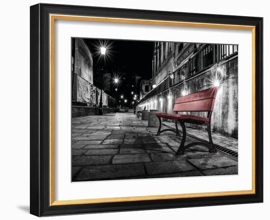 Night Bench-L^ Outchill-Framed Art Print