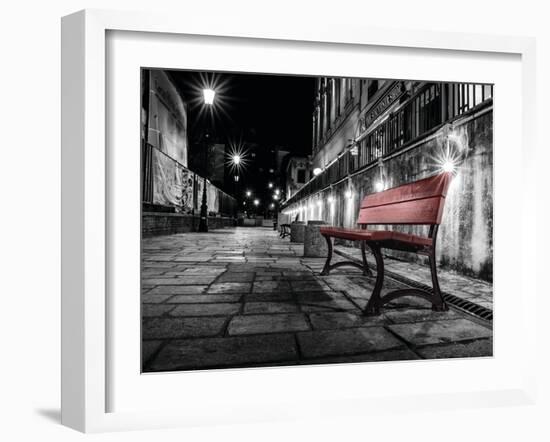Night Bench-L^ Outchill-Framed Art Print