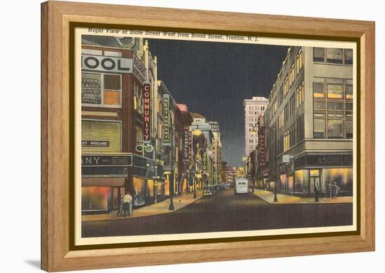 Night, Broad Street, Trenton-null-Framed Stretched Canvas