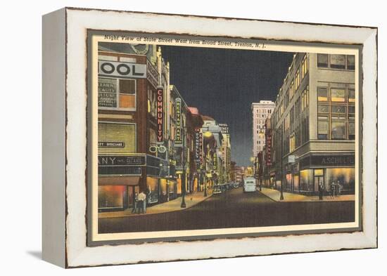 Night, Broad Street, Trenton-null-Framed Stretched Canvas